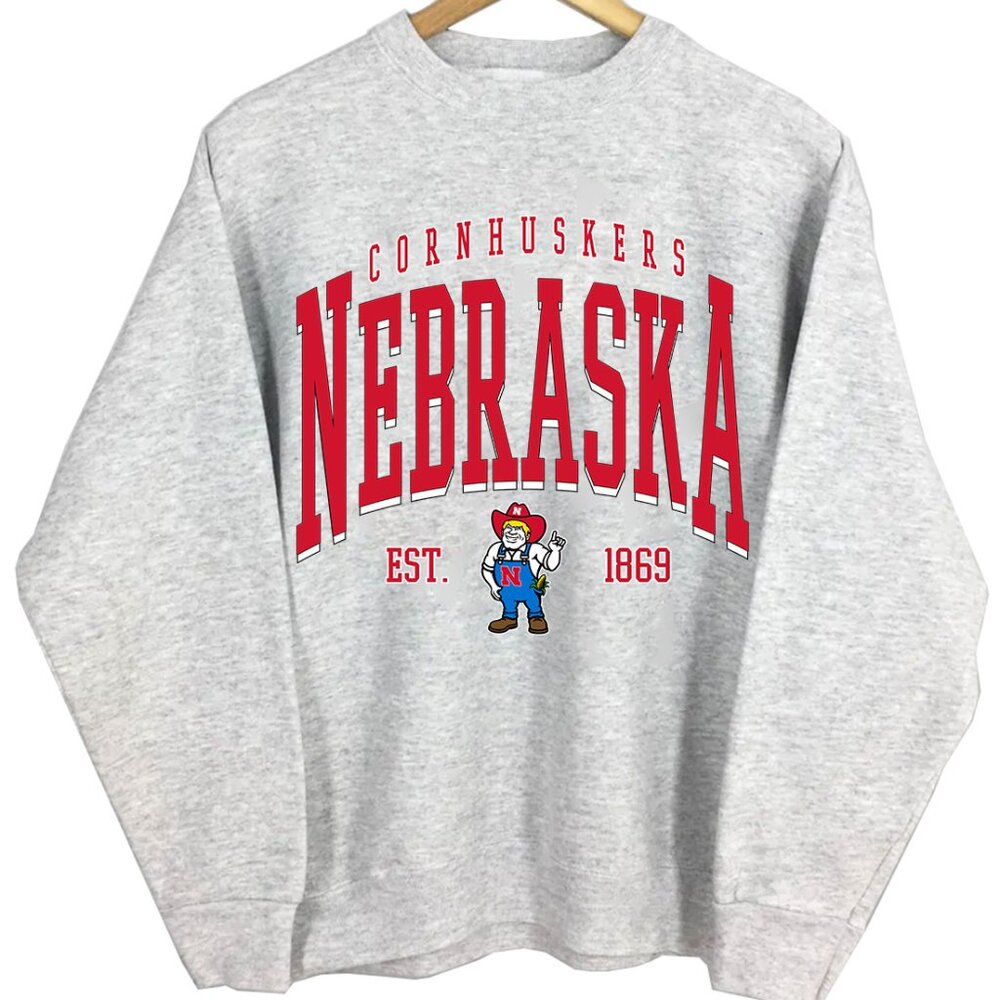 NCAA Nebraska Cornhuskers Huskers Varsity Teams Shirt Sweatshirt Retro Sweater